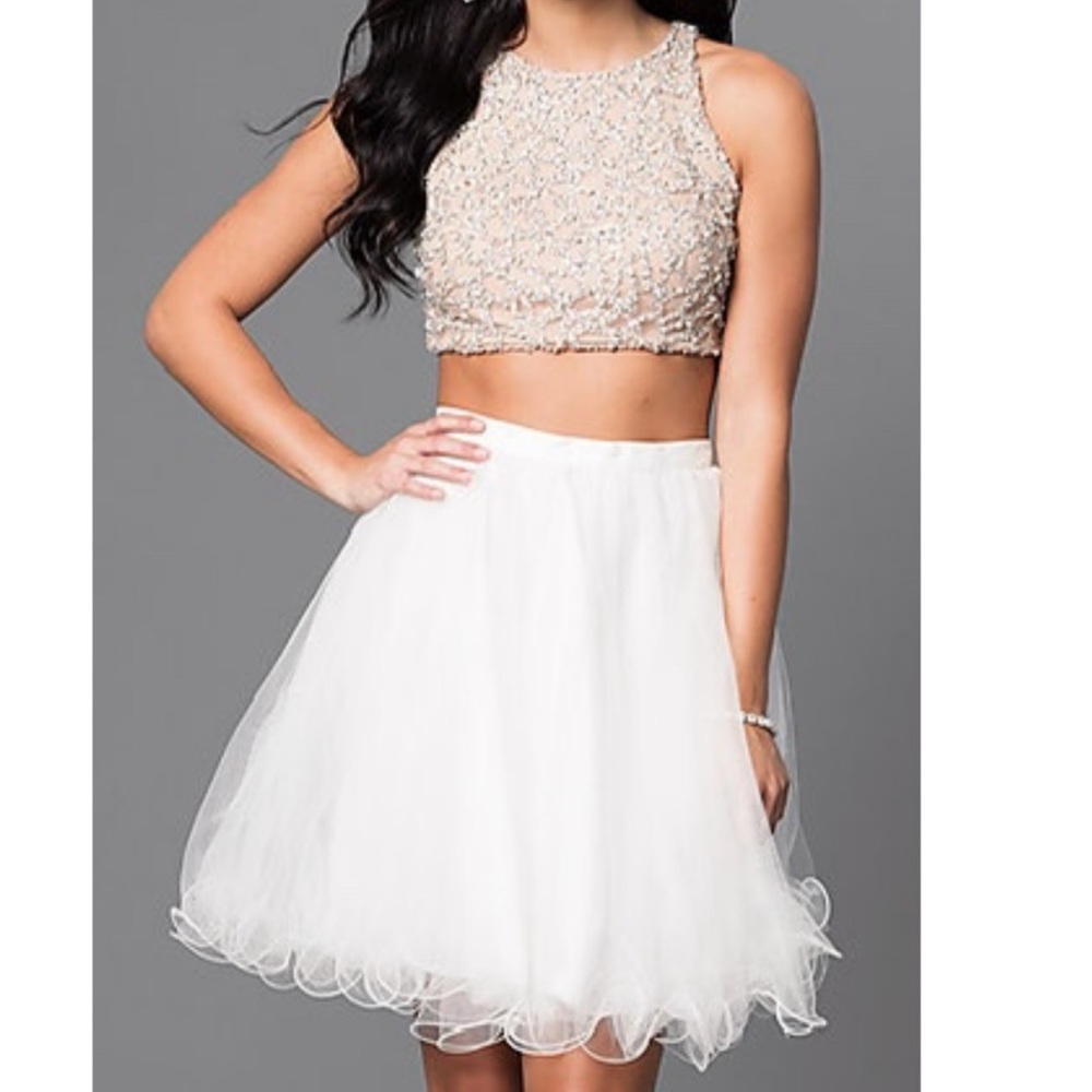 White & Gold Skirt Set